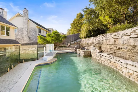 an aerial view of a house