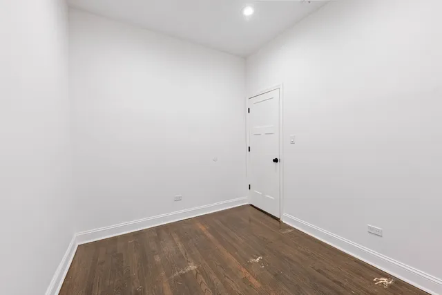 a view of small space with wooden floor