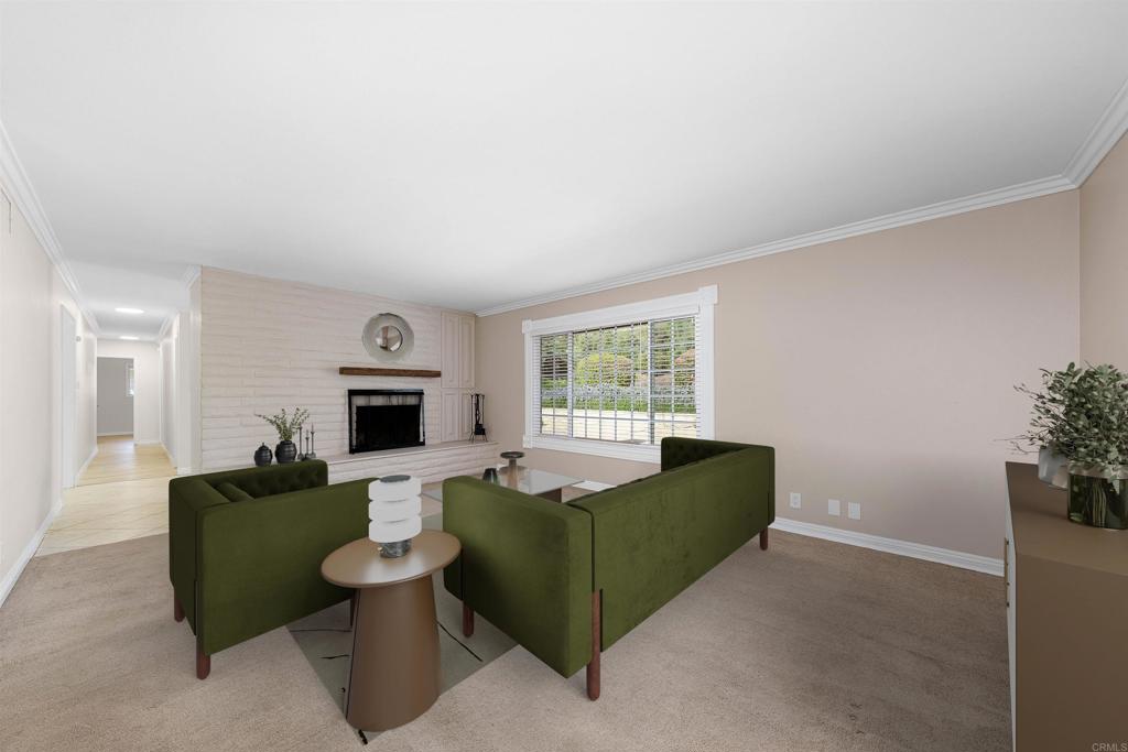 2073 Valley Rim Road El Cajon, CA 92019 - Photo 5 of 33 a living room with fireplace furniture and a large window