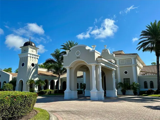 a front view of a building
