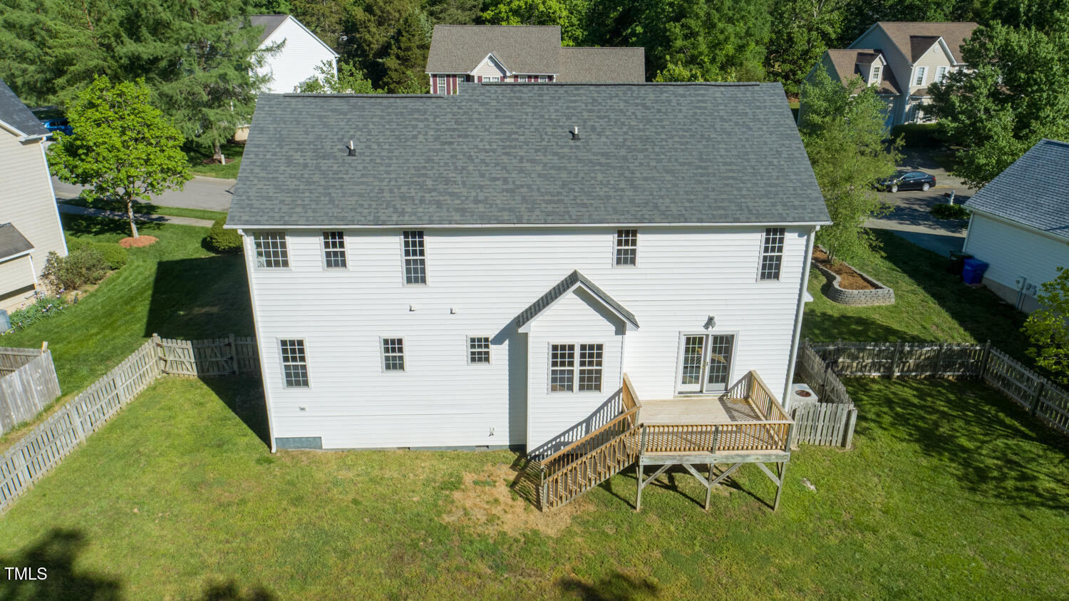 1909 Redding Lane Durham, NC 27712 - Photo 43 of 49 an aerial view of a house with table and chairs