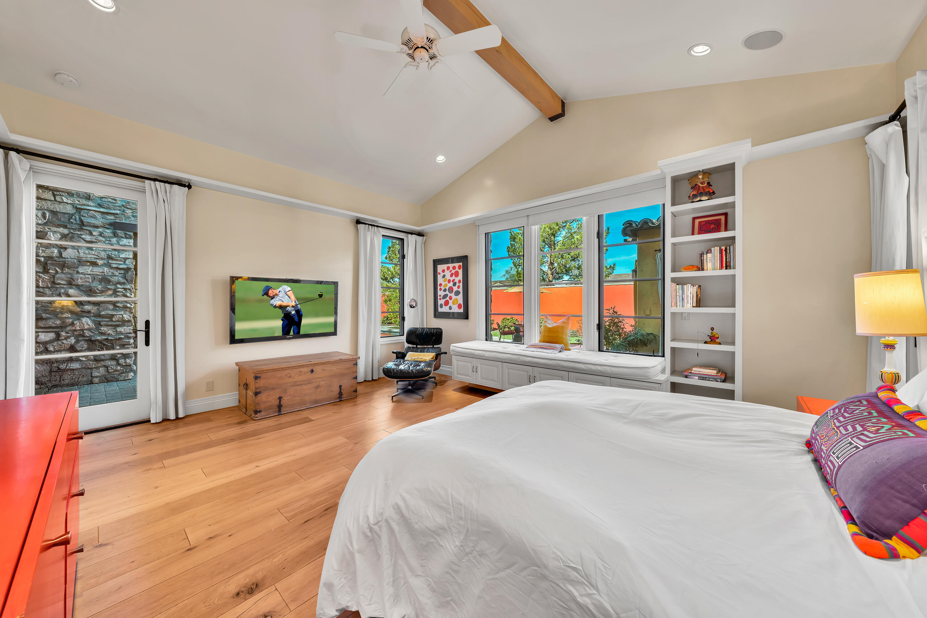 37 Cassis Circle Rancho Mirage, CA 92270 - Photo 25 of 56 a bedroom with furniture and large windows