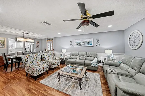 a living room with furniture
