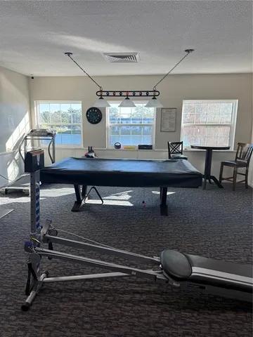 a room with gym equipment