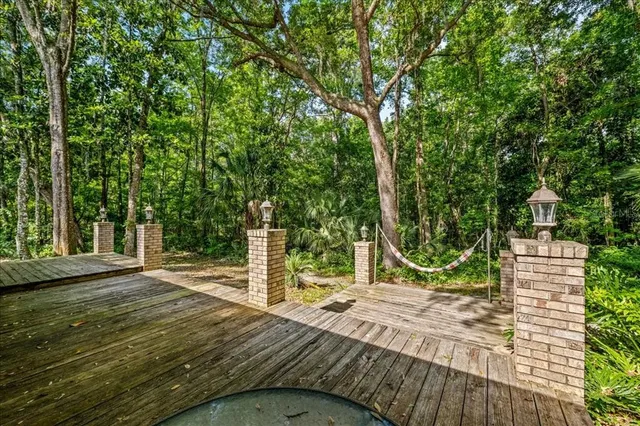 a view of a park with a slide