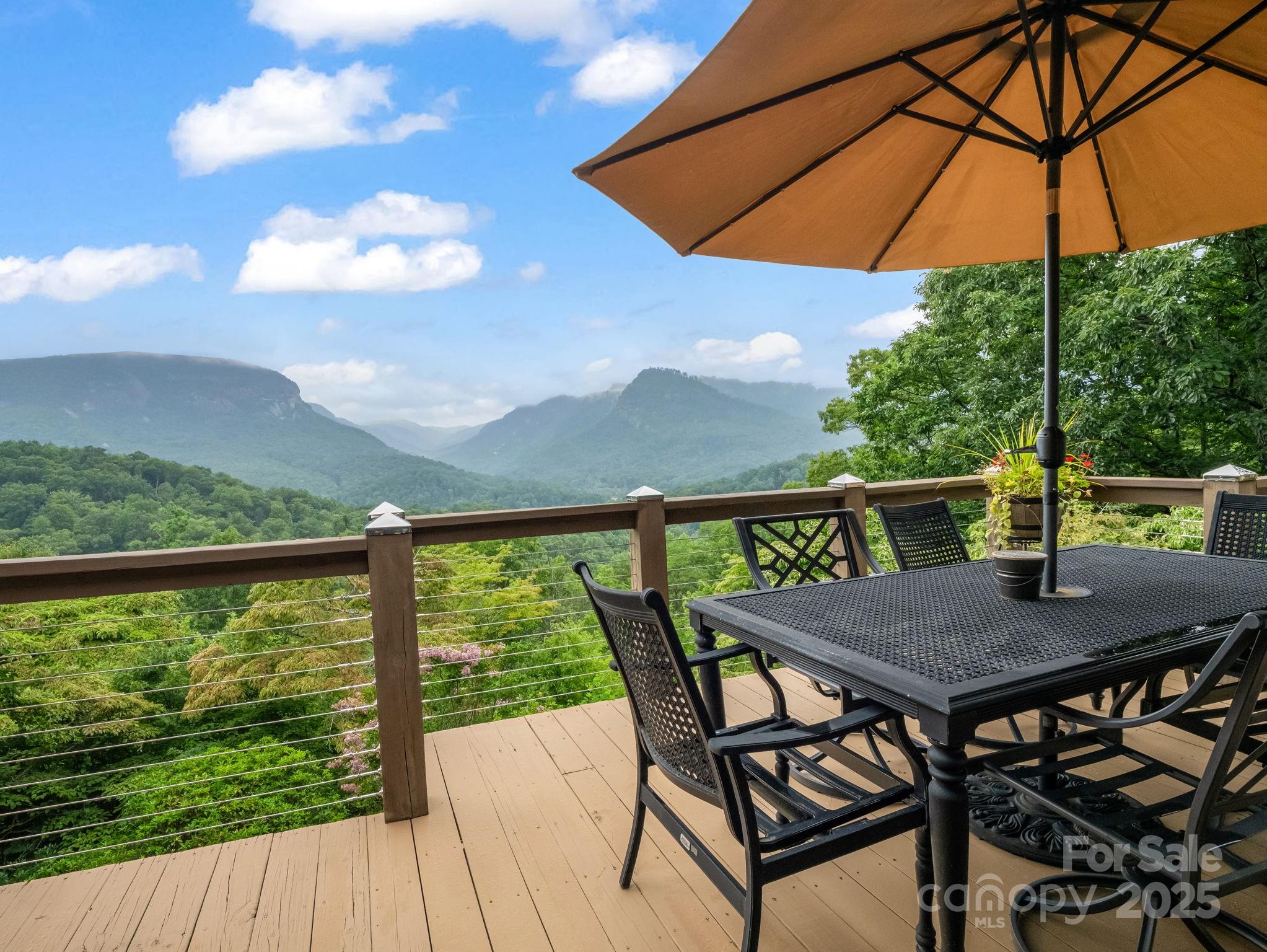 315 Thomas A Edison Rd Lake Lake Lure, NC 28746 - Photo 36 of 47 a view of balcony with furniture and umbrella