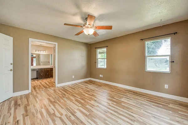 a view of a swimming pool with a garden