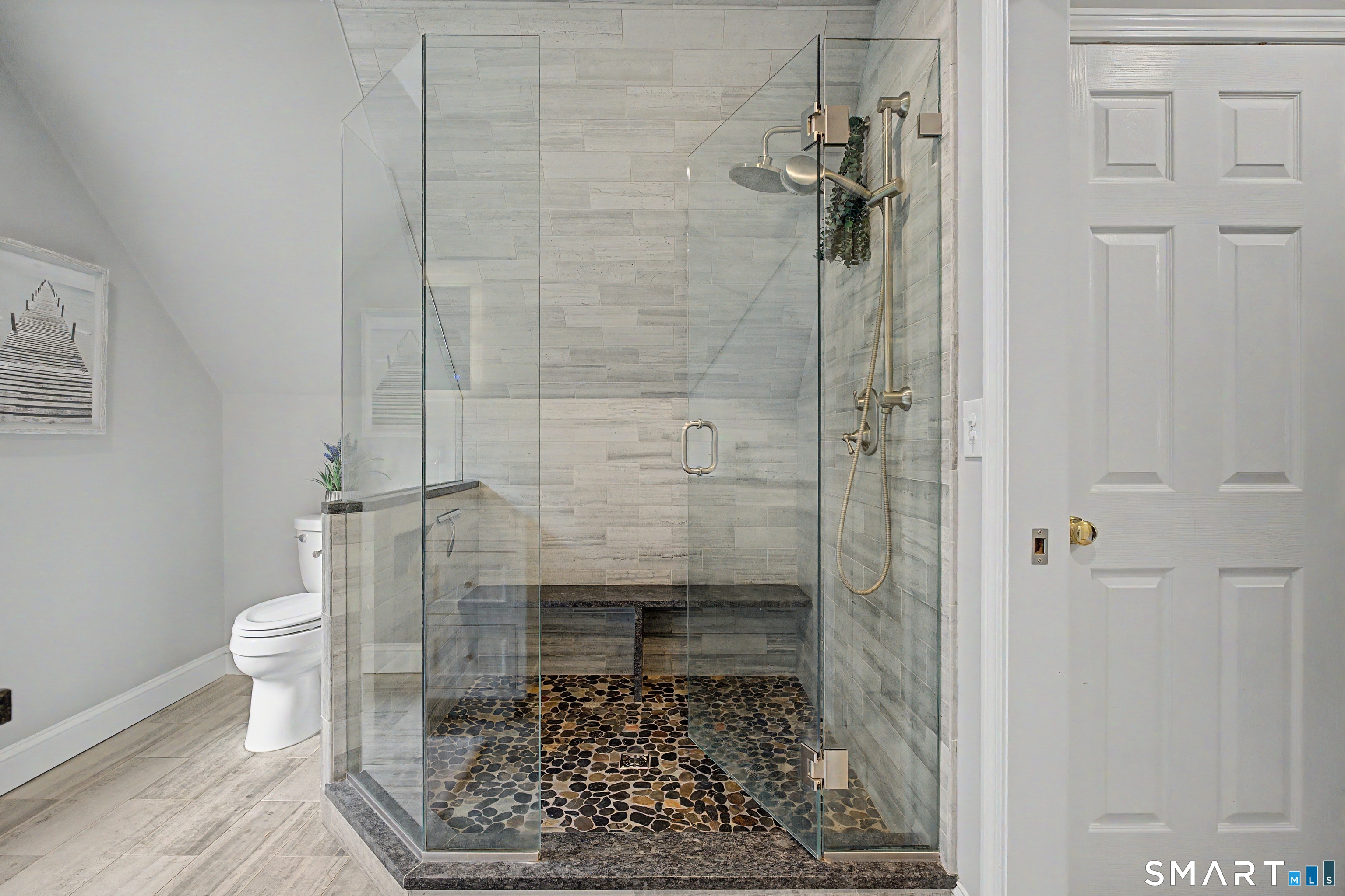 445 Dublin Road Southbury, CT 06488 - Photo 22 of 40 a bathroom with a glass door shower