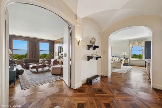 a view of a livingroom with furniture and a living room