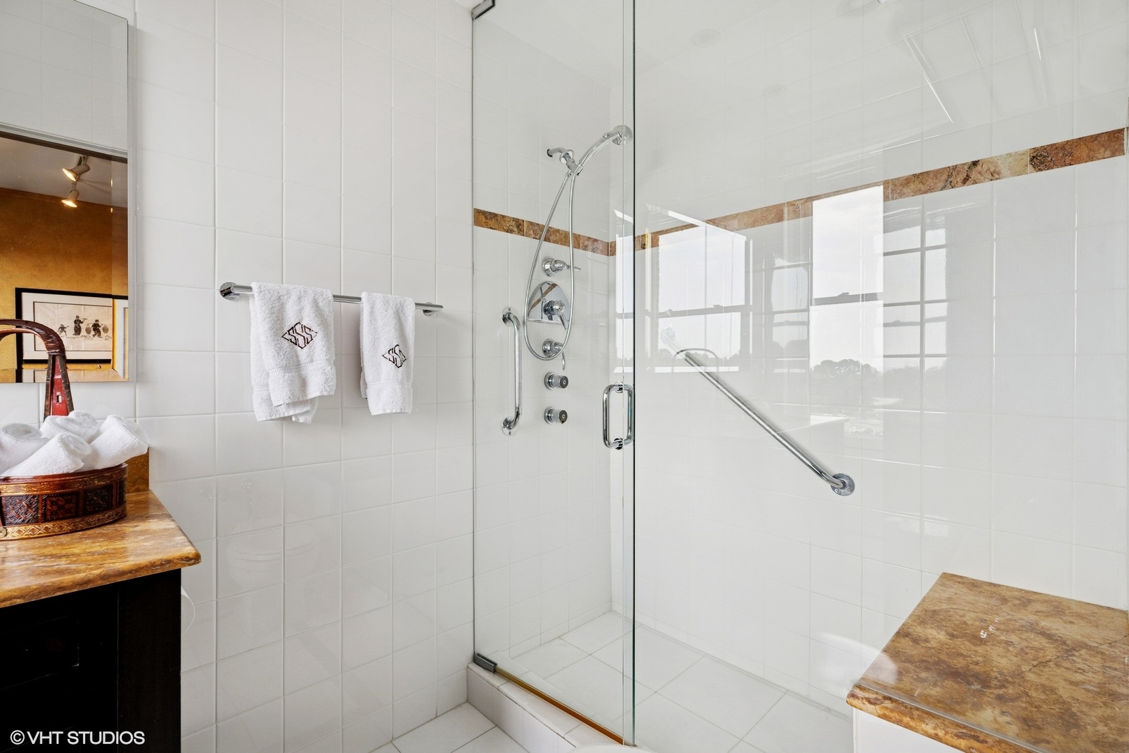 3500 North Lake Shore Drive, Unit 7C Chicago, IL 60657 - Photo 28 of 36 a bathroom with a shower and a sink