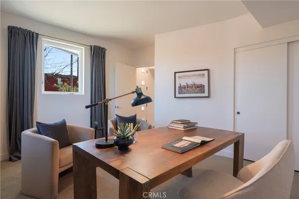 a room with a refrigerator