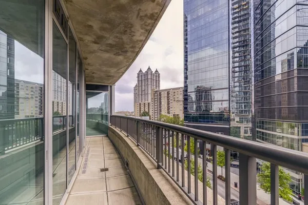 a view of balcony with city view