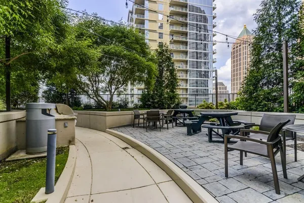 a view of outdoor space with seating