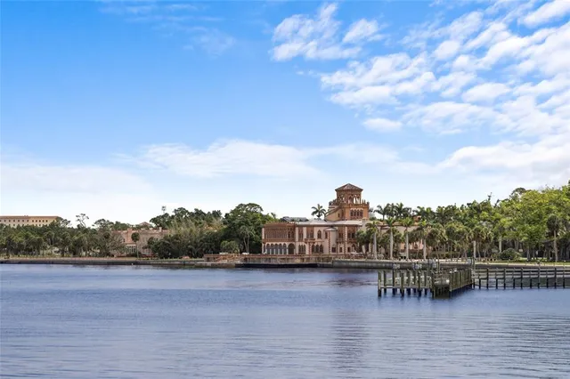a balcony with furniture and city view