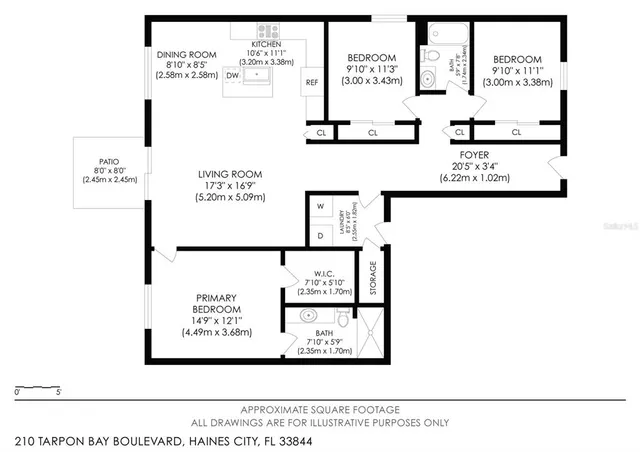 a living room with furniture kitchen and a large window