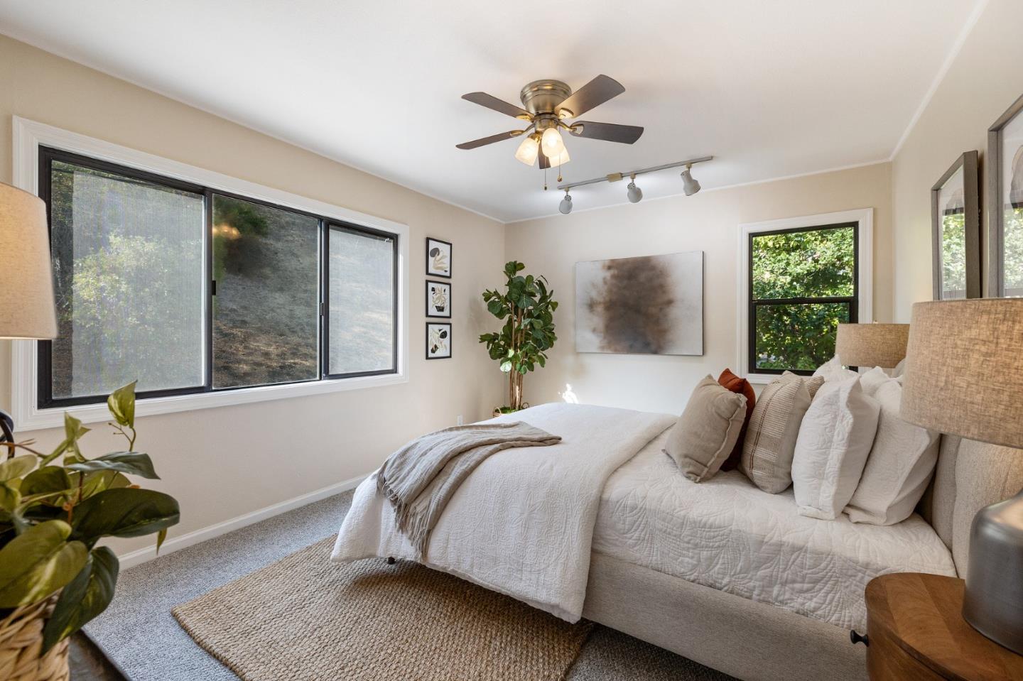 37 Vía Canon Millbrae, CA 94030 - Photo 48 of 69 a bedroom with a bed painting on wall and a large window