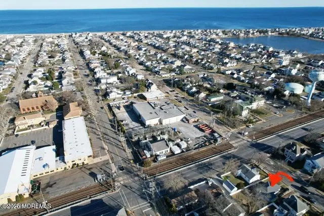 an aerial view of a large building