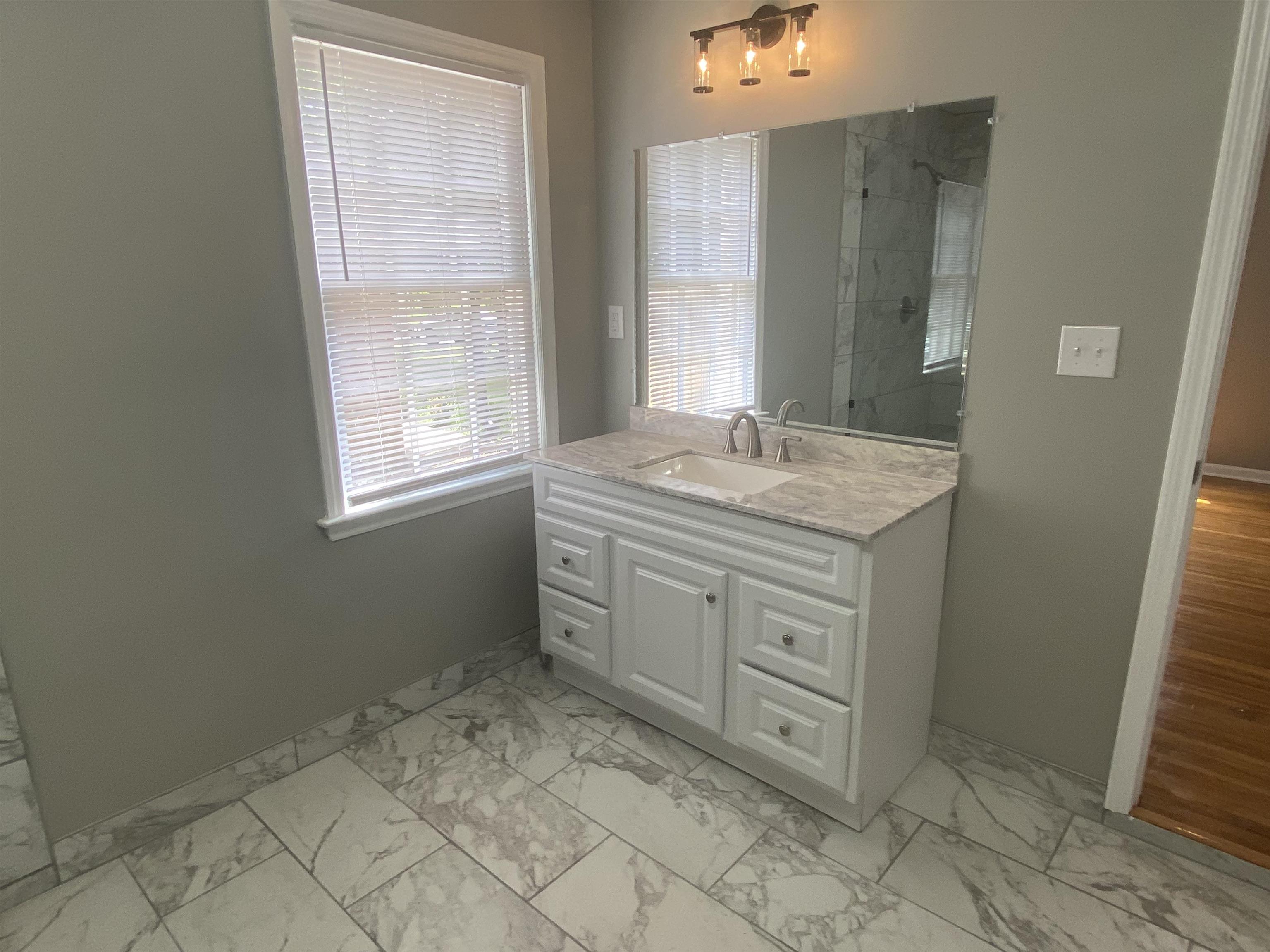 1578 Rabb Road Memphis, TN 38119 - Photo 19 of 23 a spacious bathroom with a granite countertop sink a mirror and a vanity