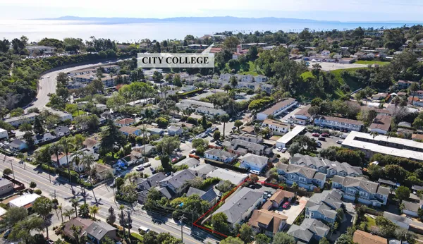 an aerial view of multiple house