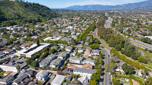 an aerial view of multiple house