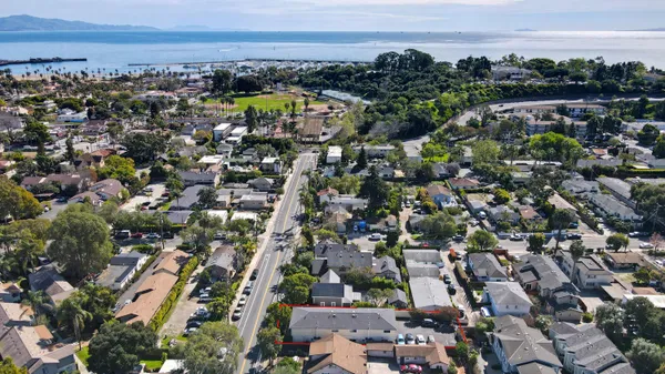 an aerial view of a city with lots of residential buildings