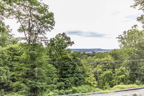 a view of a field of grass and trees
