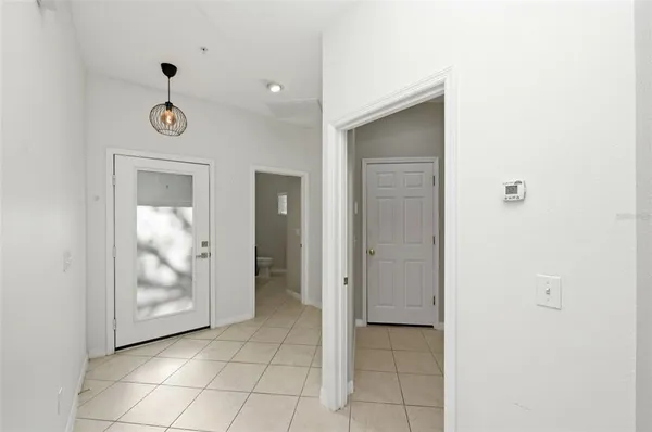 a view of a elevator and an empty room