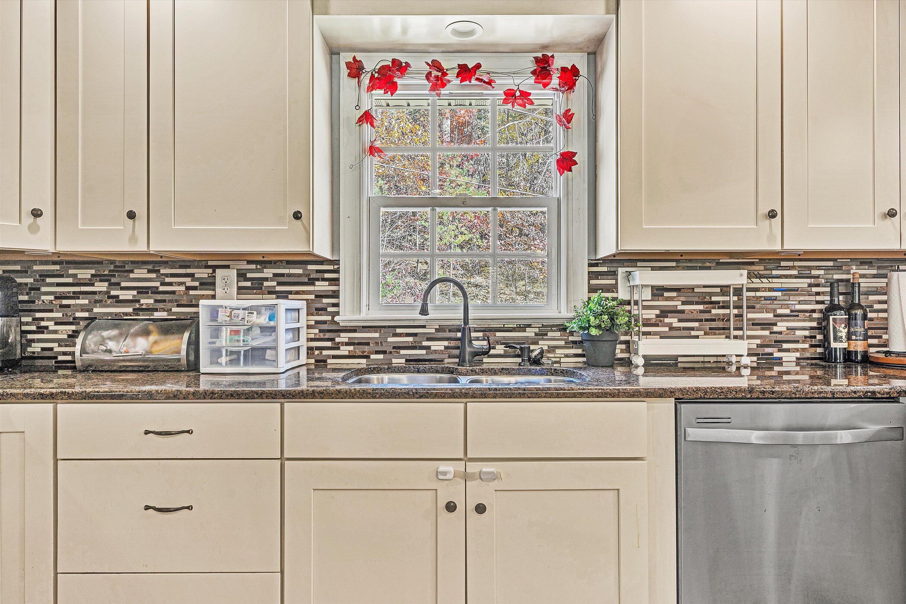 2320 Grassy Hill Road Rocky Mount, VA 24151 - Photo 20 of 57 a kitchen with stainless steel appliances granite countertop a sink and a white cabinets