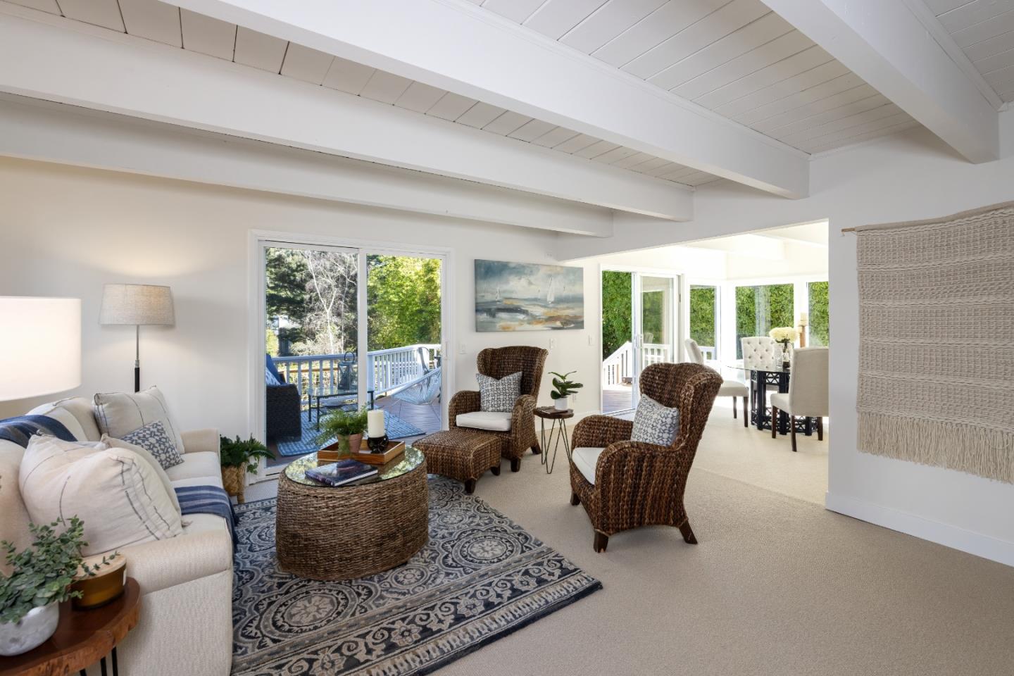 621 Townsend Drive Aptos, CA 95003 - Photo 27 of 43 a living room with furniture large window and a fireplace