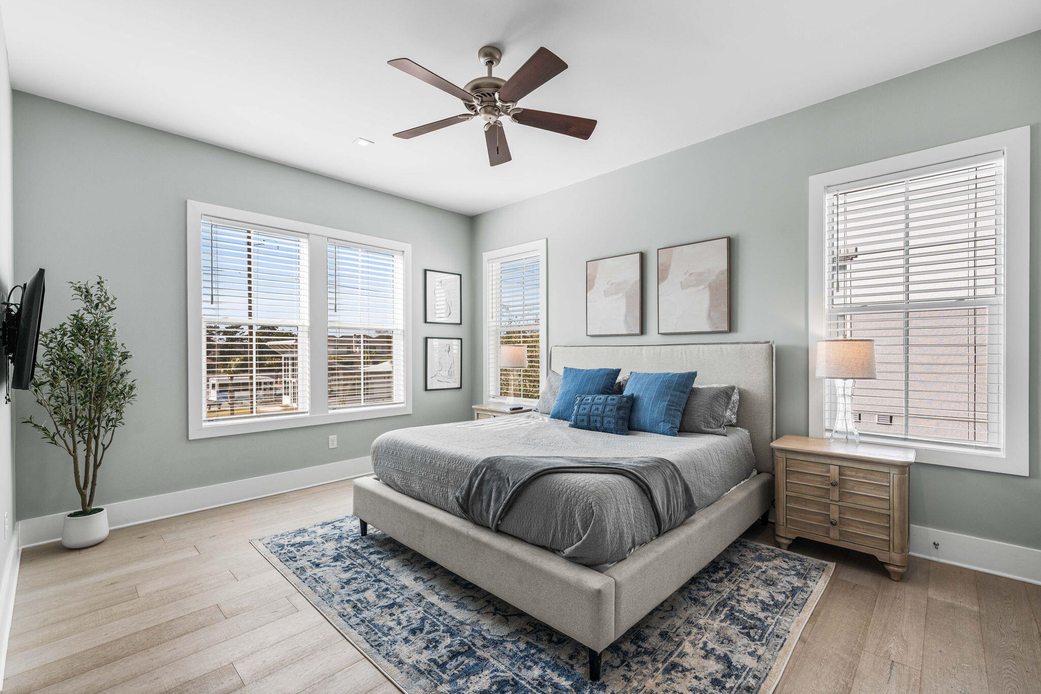 1683 South Co Highway 393 Santa Rosa Beach, FL 32459 - Photo 40 of 72 a bedroom with a large bed lamp and a large window