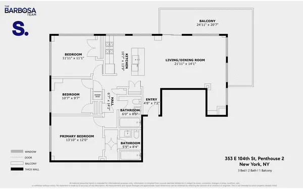 $975,000 | 353 East 104th Street, Unit PH2 | East Harlem