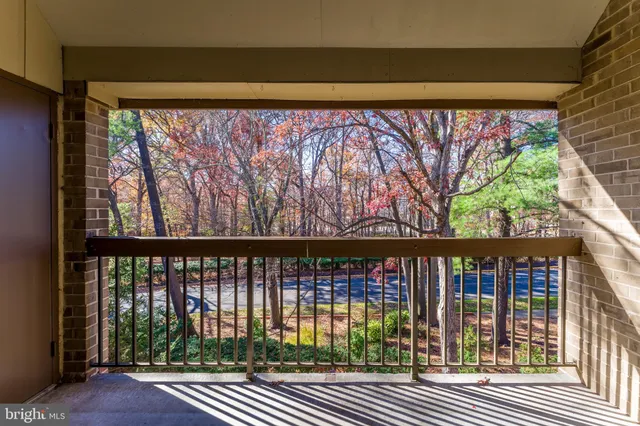 a view of a balcony with an outdoor space