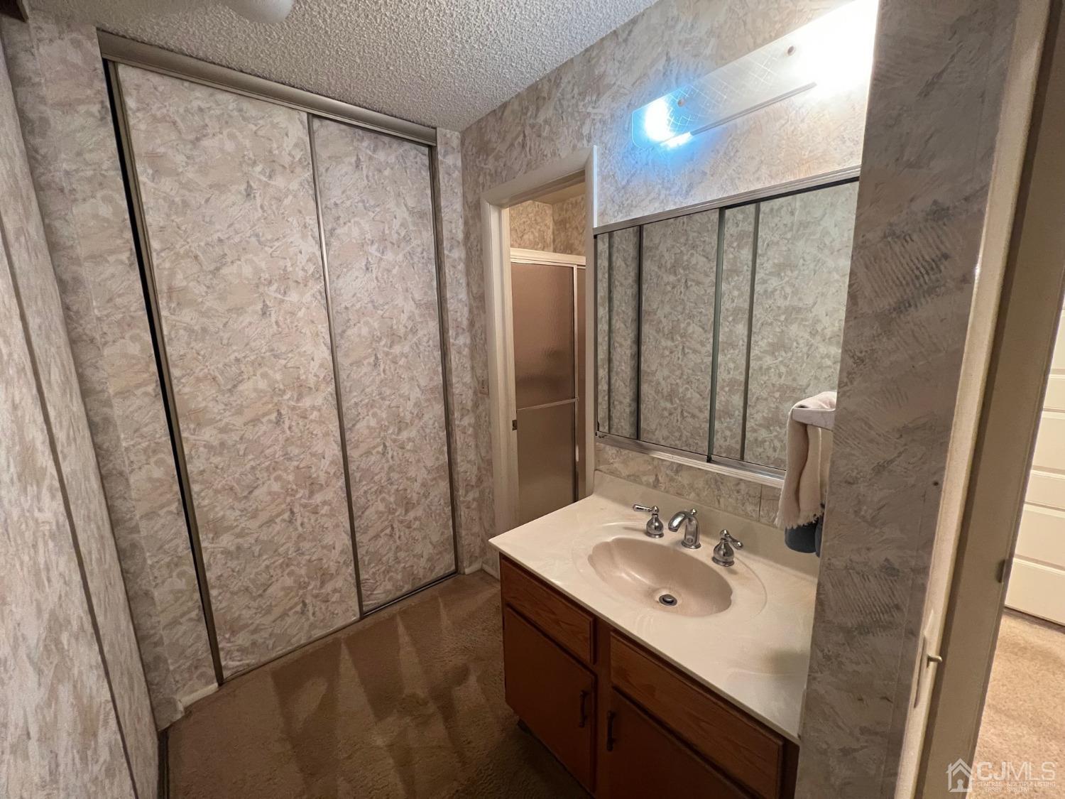 783B Risley Road, Unit A Monroe Township, NJ 08831 - Photo 24 of 30 a bathroom with a sink a mirror and a shower