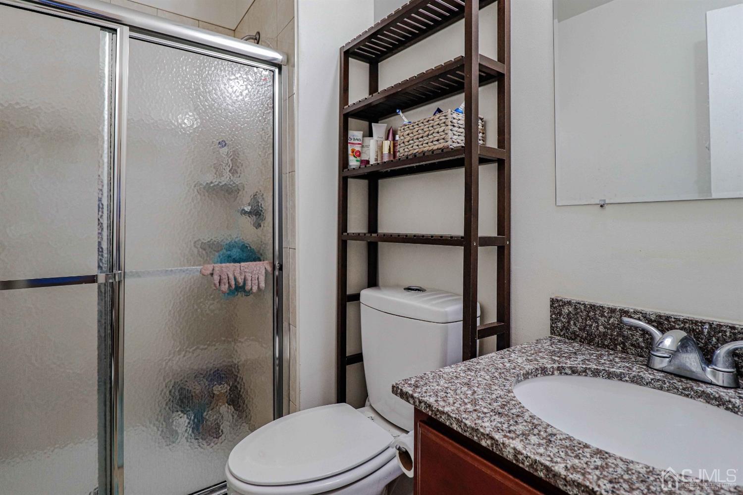 5702 Hana Road Edison, NJ 08817 - Photo 26 of 30 a bathroom with a granite countertop sink toilet and shower