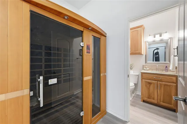 an outdoor space with patio