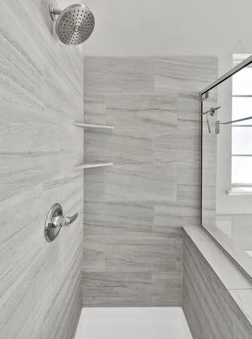 a bathroom with a shower