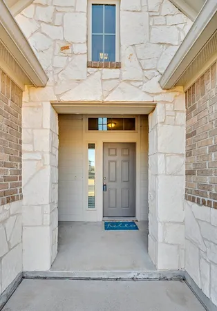 a view of a wooden door