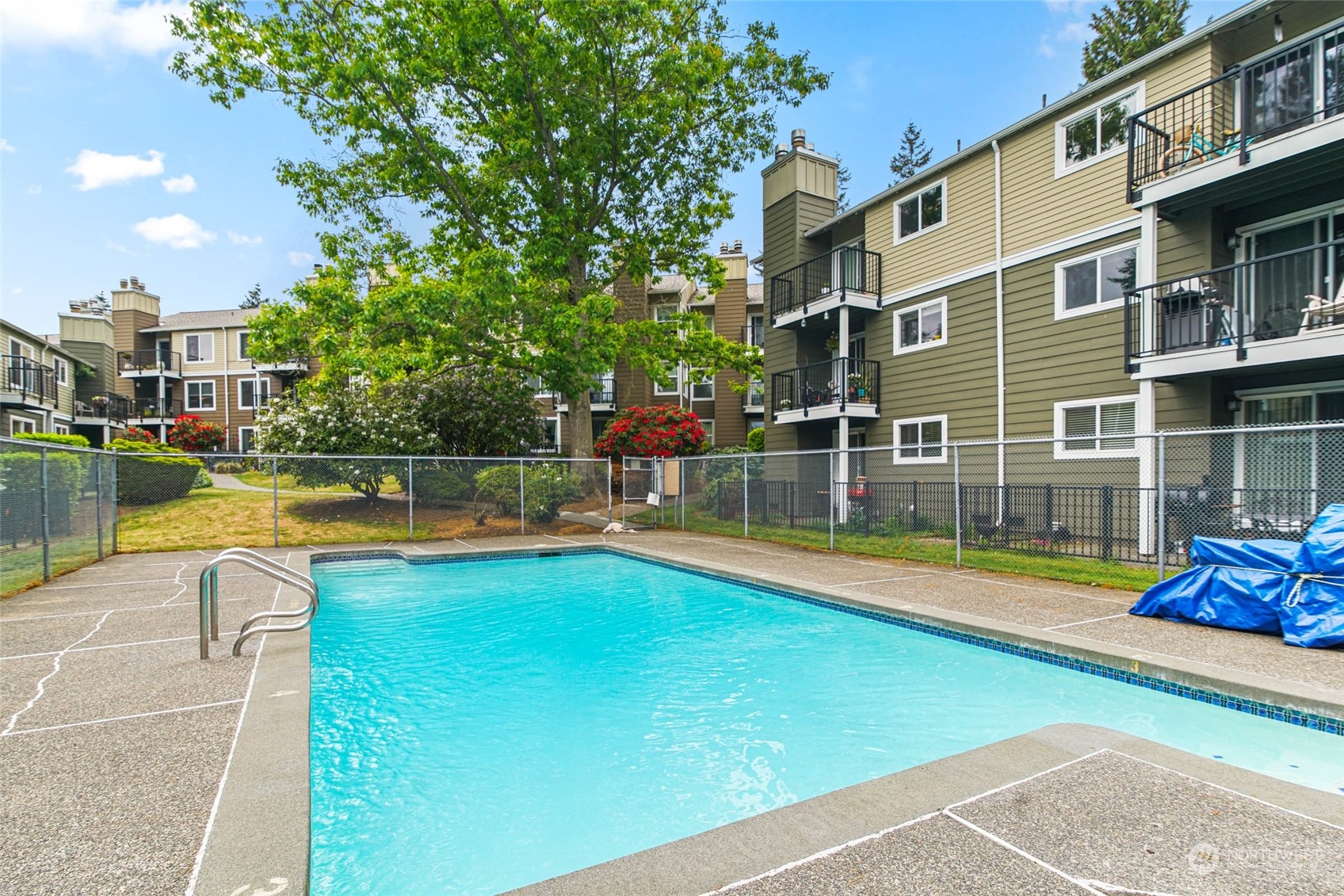820 Cady Road, Unit A305 Everett, WA 98203 - Photo 16 of 26 a view of a swimming pool with a lounge chairs