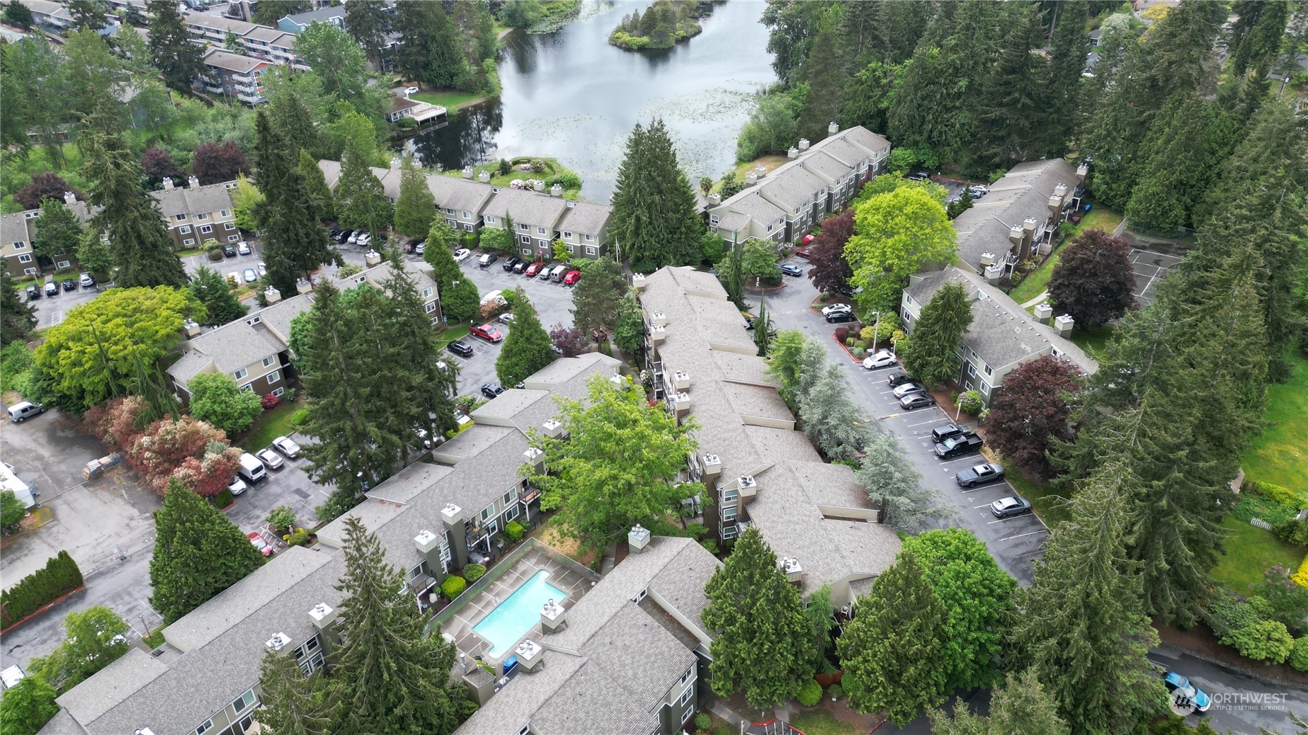 820 Cady Road, Unit A305 Everett, WA 98203 - Photo 24 of 26 an aerial view of a house with a yard and mountain view in back