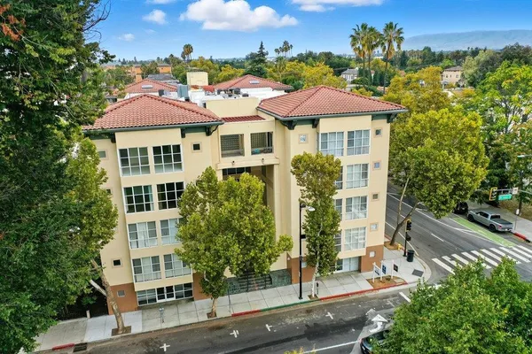 a front view of a multi story residential apartment buildings