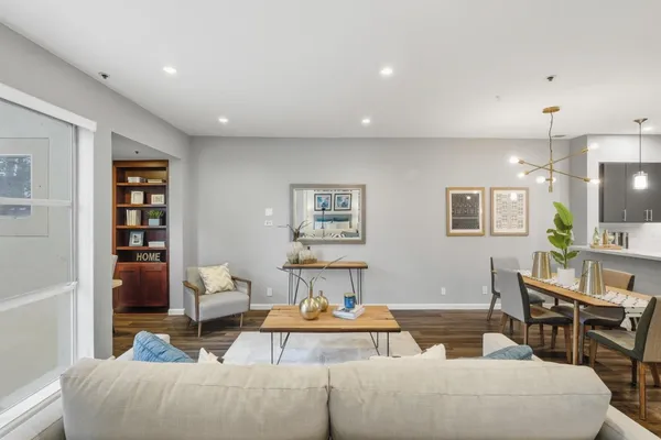 a living room with furniture and a couch