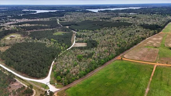 an aerial view of lake