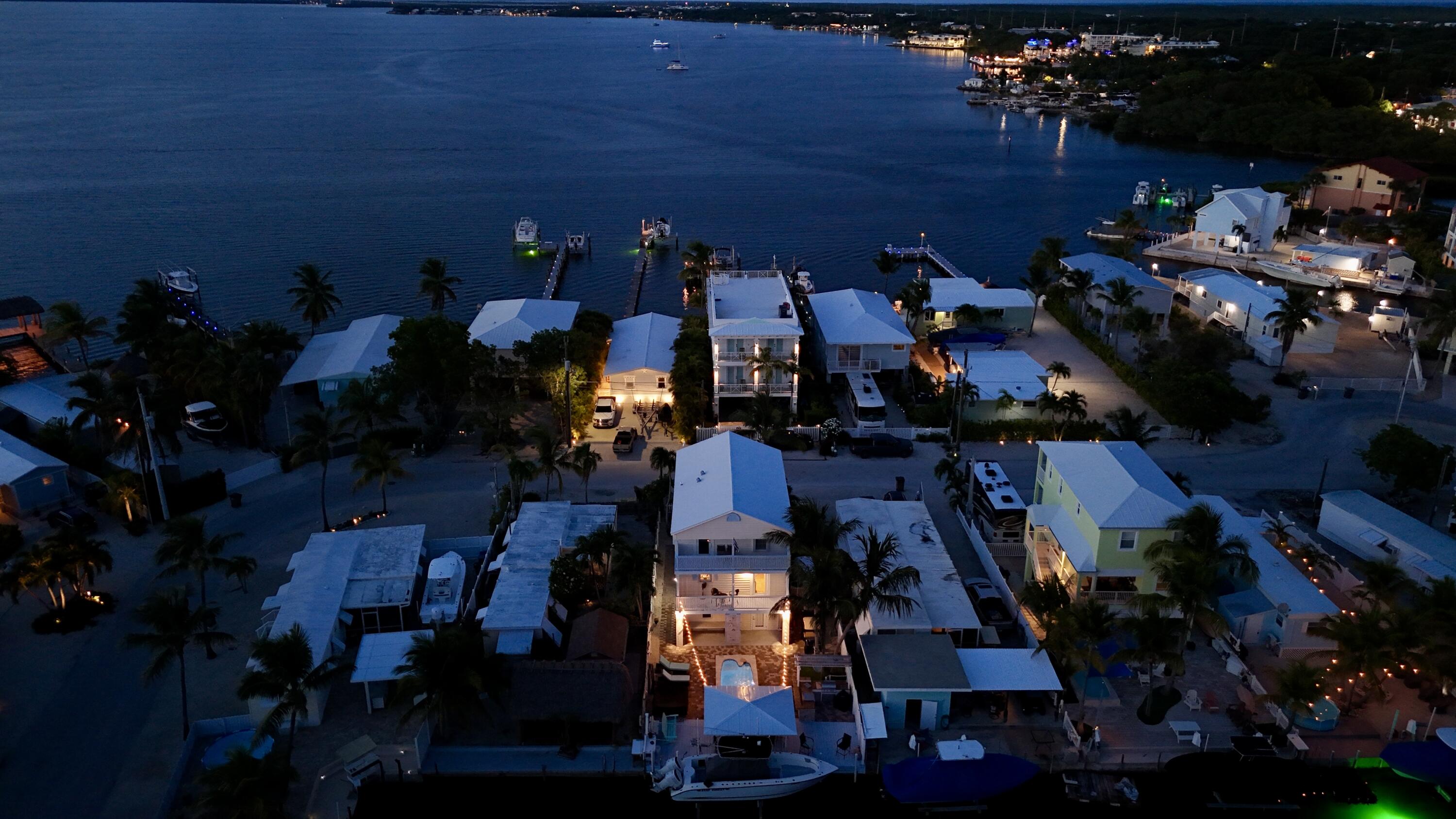 1313 Calder Road Key Largo, FL 33037 - Photo 75 of 81 Aerial View from Canal at Sunset