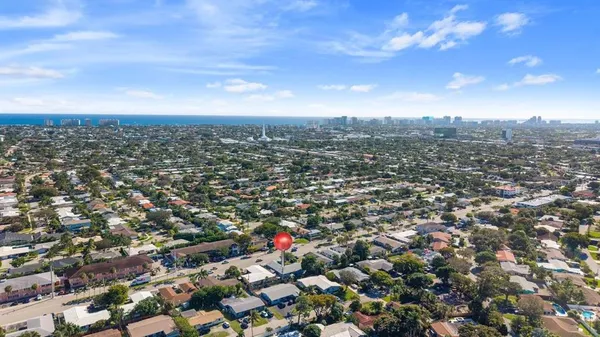 an aerial view of a city