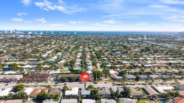 an aerial view of a city