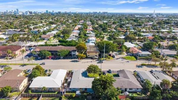 an aerial view of a city