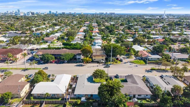 an aerial view of a city