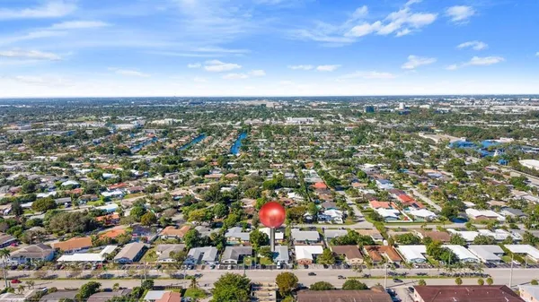 an aerial view of a city