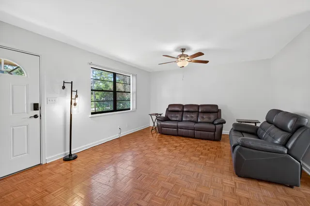 a living room with furniture