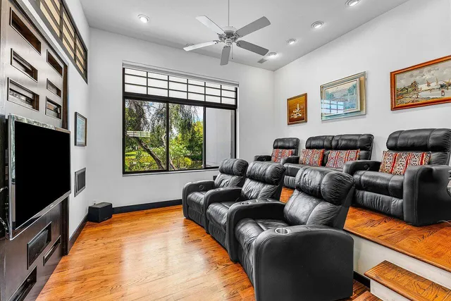 a view of swimming pool with a garden